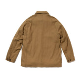 Seuvas C/W Raglan Coverall In Khaki, Side Profile Showing Relaxed Silhouette.
