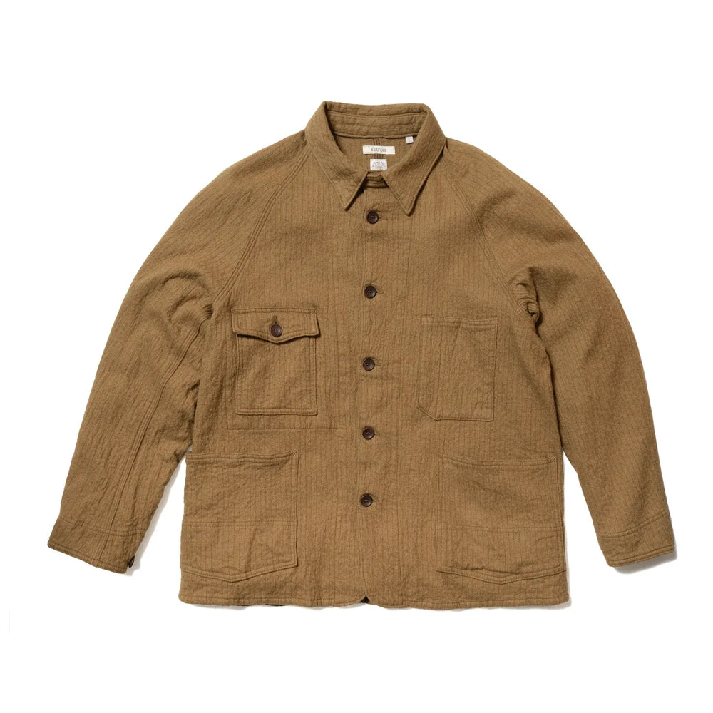 Seuvas C/W Raglan Coverall In Khaki, Front View On Mannequin.