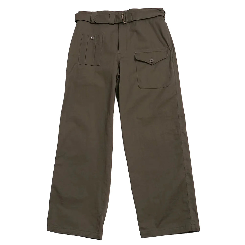 Front view of the Soundman Olson 534M-961B Trousers Olive Green showing the tailored silhouette, olive green tone, and clean front construction for Clothier & Sons.