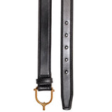 Tory Leather 1” Bridle Leather Spur Belt Black 2353 Front and Back View
