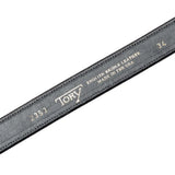 Tory Leather 1” Bridle Leather Spur Belt Black 2353 Leather Stamp Detail