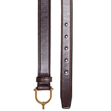 Tory Leather 1” Bridle Leather Spur Belt Havana 2352 Front and Back View