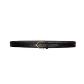 Tory Leather For Clothier and Sons 1" Bridle Deer Print Grain Black Gold Buckle 3225