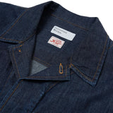Universal Works Kaihara LT WT Denim Jungle Jacket Indigo Collar Detail