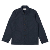 Universal Works Recycled Polytech Bakers Jacket Navy Front View