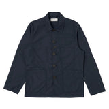 Universal Works Recycled Polytech Bakers Jacket Navy Front View