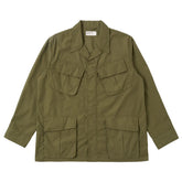Universal Works Recycled Polytech Jungle Jacket Olive Front View