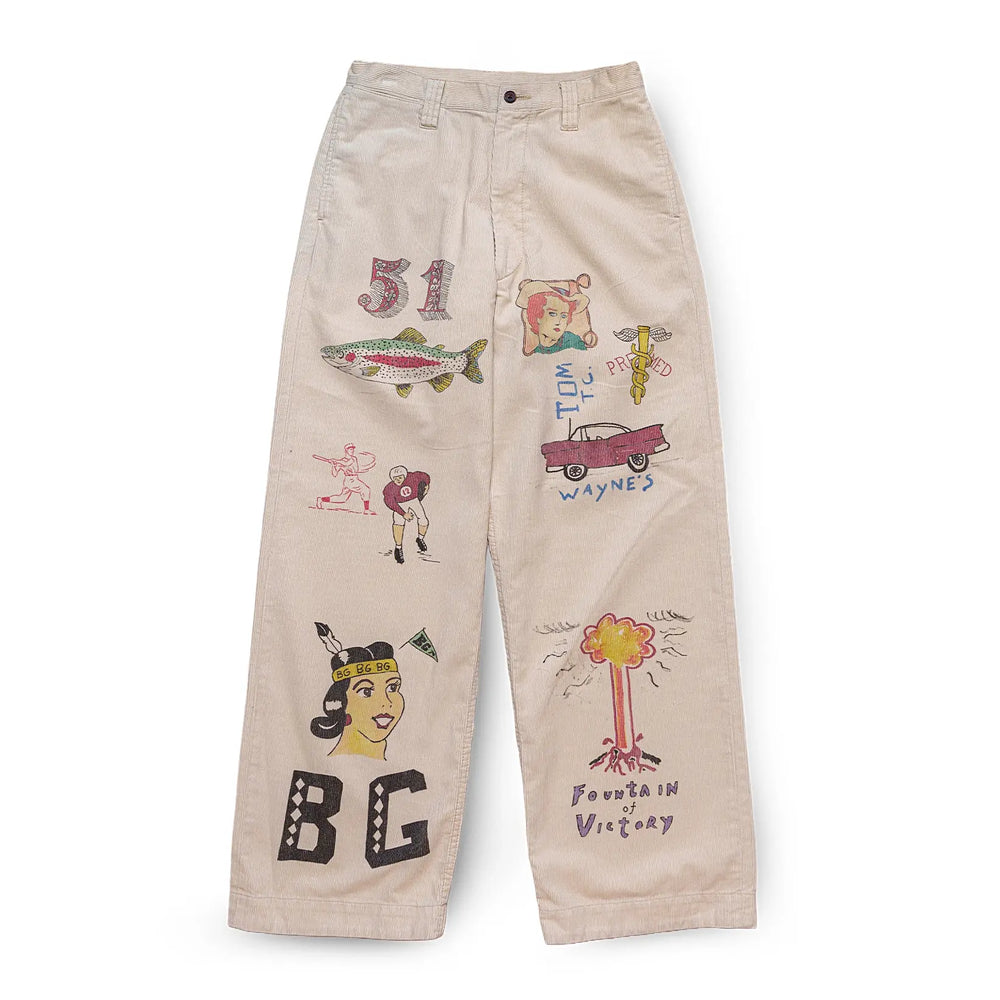 Front view of the Westoverall AYD×WO Memorial Pants Off White showing the relaxed straight silhouette, clean off-white tone, and collaborative workwear-inspired design for Clothier & Sons.