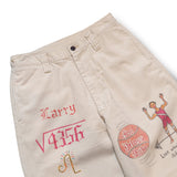 Waistband detail of the Westoverall Womr Memorial Pants Off White showing button closure, belt loops, and stitching details for Clothier & Sons.