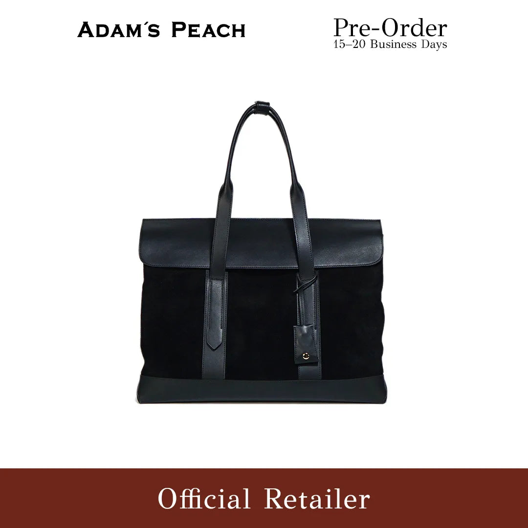 (Pre-Order) ADAM PEACH A053 Black Suede Tote Bag