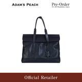 (Pre-Order) ADAM PEACH A053 Navy Leather Tote Bag
