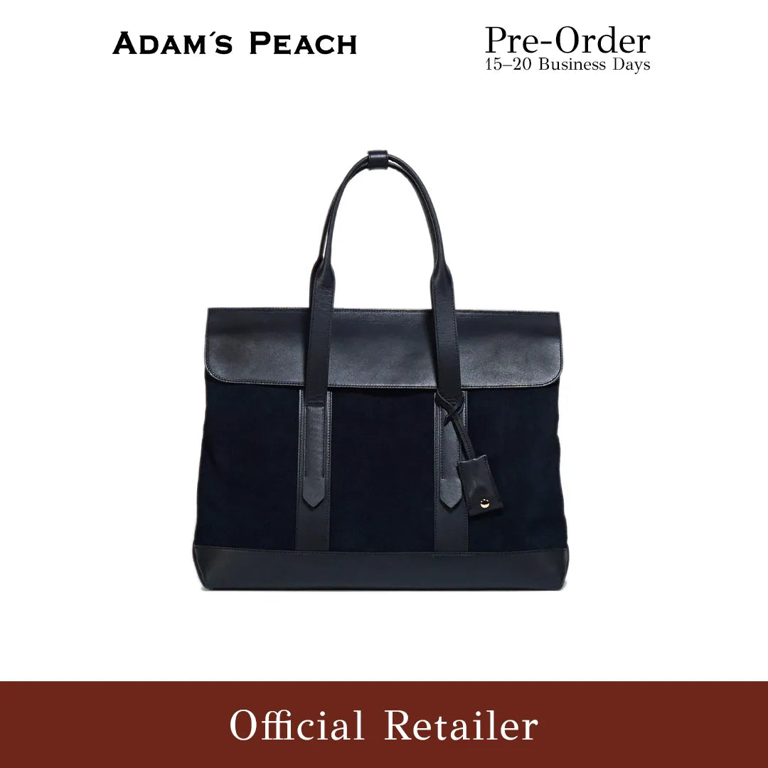 (Pre-Order) ADAM PEACH A053 Navy Suede Tote Bag