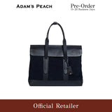 (Pre-Order) ADAM PEACH A053 Navy Suede Tote Bag