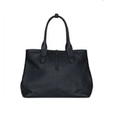 ADAM PEACH AP050 Black Leather Tote Bag