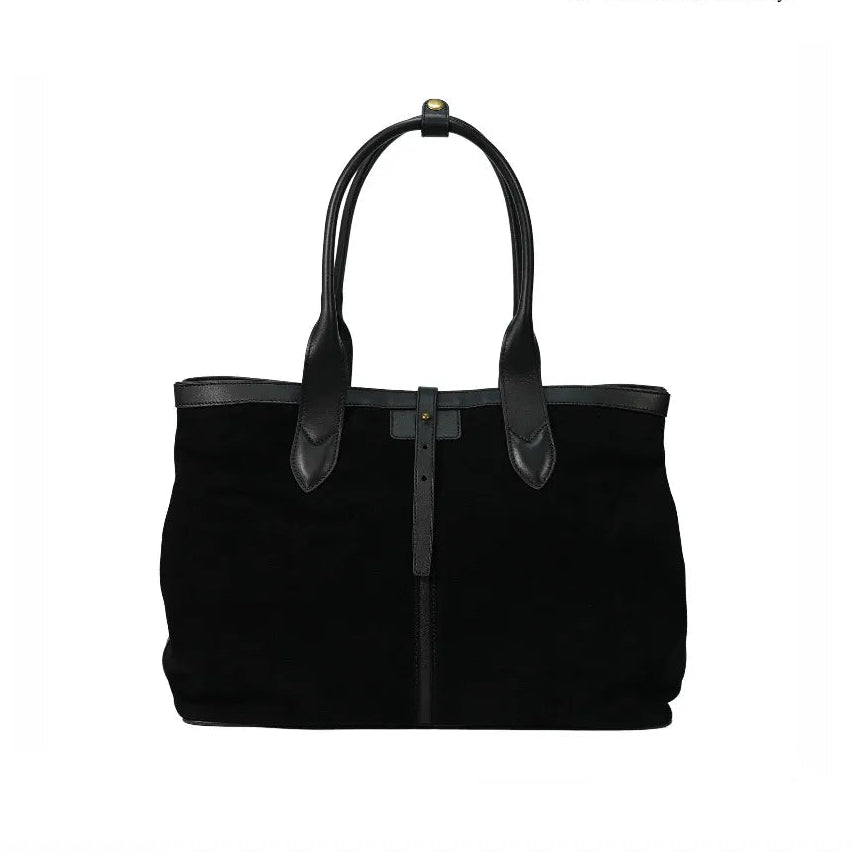 ADAM PEACH AP050 Black Suede Tote Bag