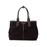 ADAM PEACH AP050 Suede Dark Brown Tote Bag