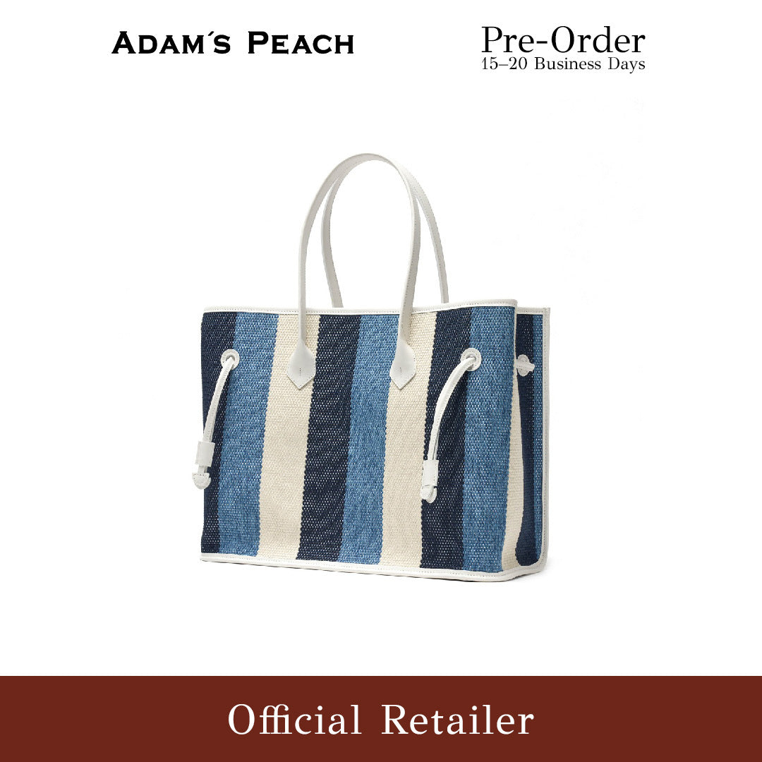 (Pre-Order) ADAM PEACH AP010 Shopper Bag Tote Bag Multi Stripe