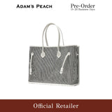 (Pre-Order) ADAM PEACH AP010 Shopper Bag Tote Bag Navy Denim Canvas