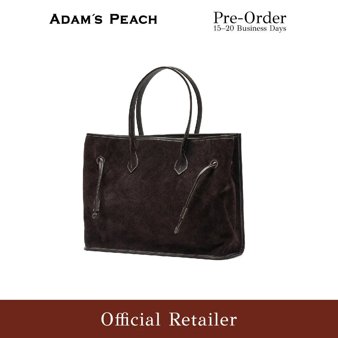 Pre-Order) ADAM PEACH AP010 Shopper Bag Tote Bag Dark Brown Suede