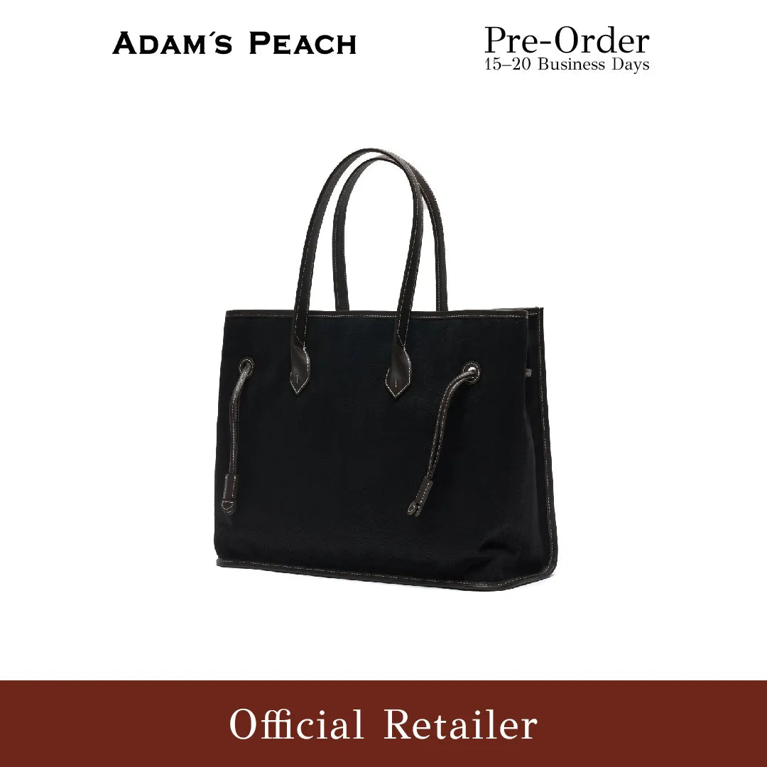 (Pre-Order) ADAM PEACH AP010 Shopper Bag Tote Bag Black Herringbone