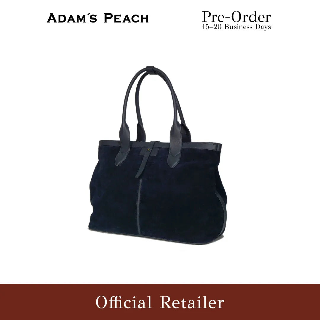 (Pre-Order) ADAM PEACH AP050 Navy Suede Tote Bag