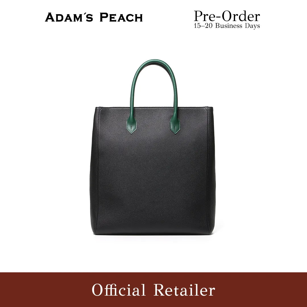 (Pre-Order) ADAM PEACH AP057 Black Leather Tote bag