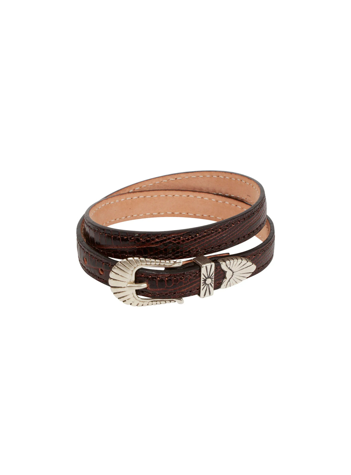 Adriano Meneghetti Navajo Dark Brown Leather Bracelet