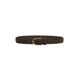 Anderson's Brass Buckle Belt Suede Dark Brown