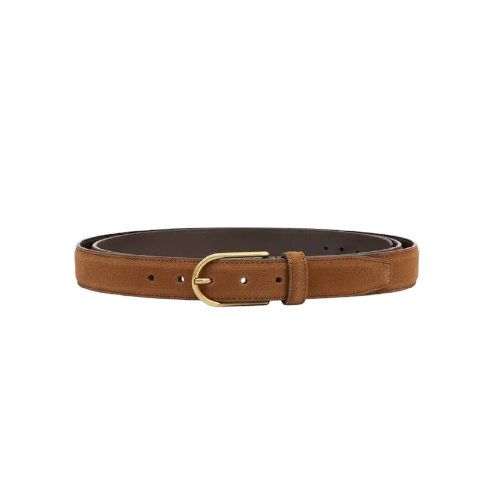 Anderson's Brass Buckle Belt Suede Snuff