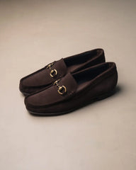 Berwick Horse Bit Loafer Suede – Dark Brown