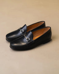Berwick Horse Bit Loafers Box Calf – Black