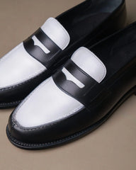 Berwick French Loafer Box Calf Black/White