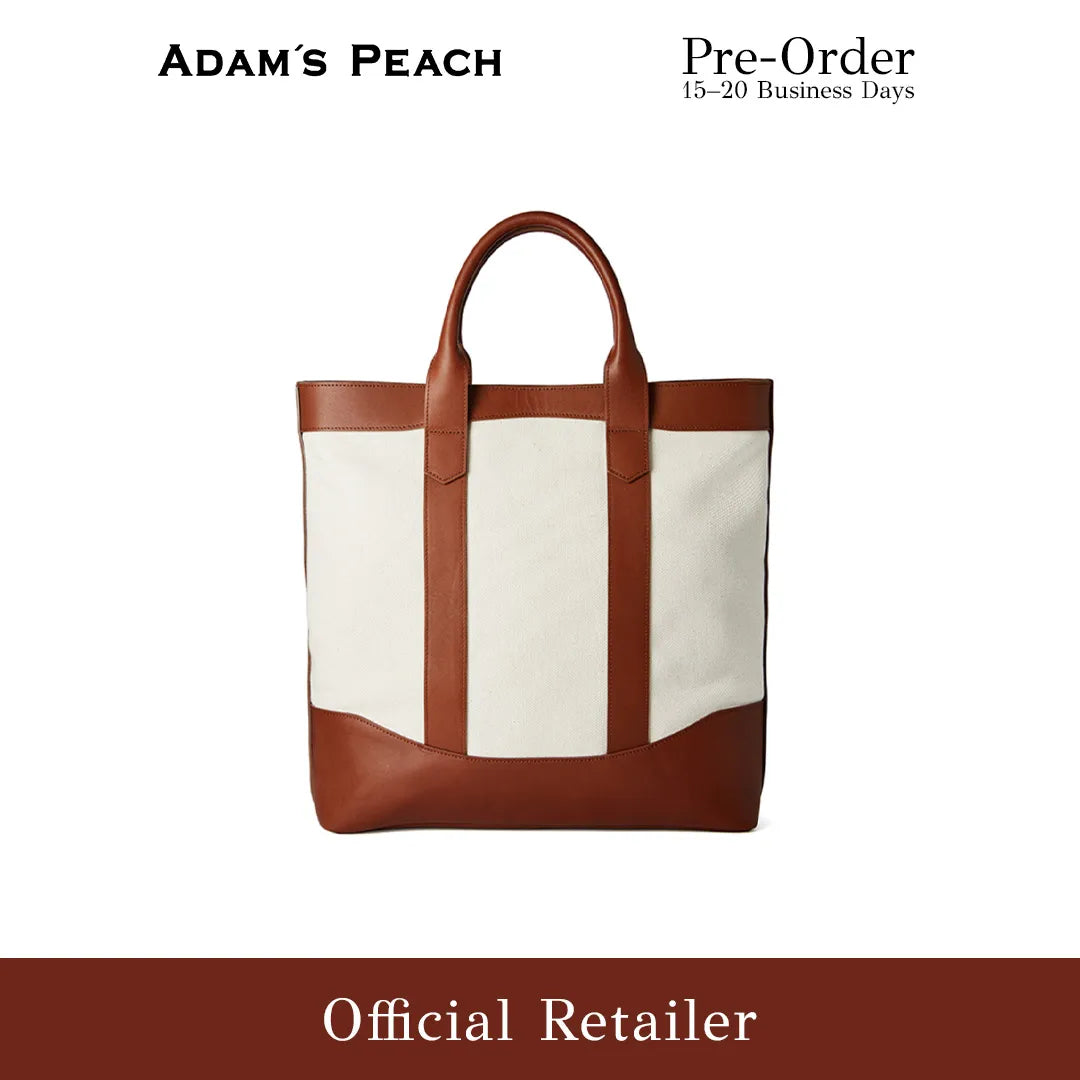 (Pre-Order) ADAM PEACH Beige Canvas D.L Tote Bag