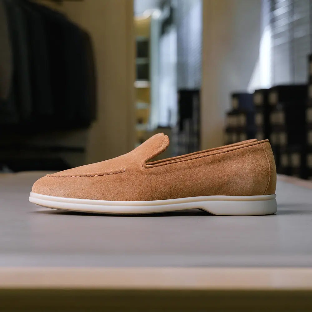 Outsole detail of the Berwick Flex Walk Apron Stitch Loafers Florence Rame revealing tread pattern, flex rubber sole, and durable construction for Clothier & Sons.