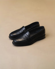 Berwick Full Strap Loafers Box Calf – Black