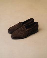 Berwick Full Strap Loafers Suede – Dark Brown