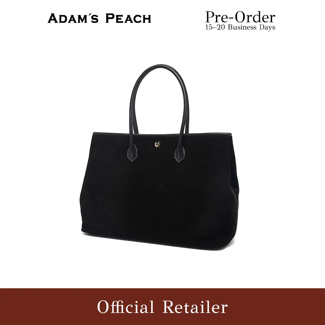 (Pre-Order) ADAM PEACH Black Suede Tote Bag