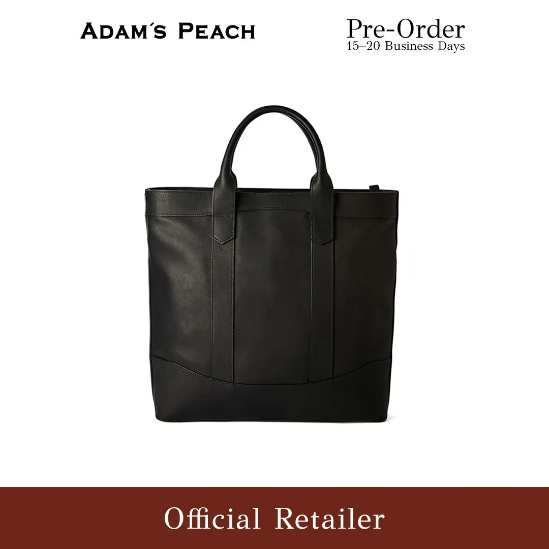 (Pre-Order) ADAM PEACH Black Leather D.L Tote Bag