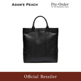 Pre-Order) ADAM PEACH Black Shrunken Leather D.L Tote bag