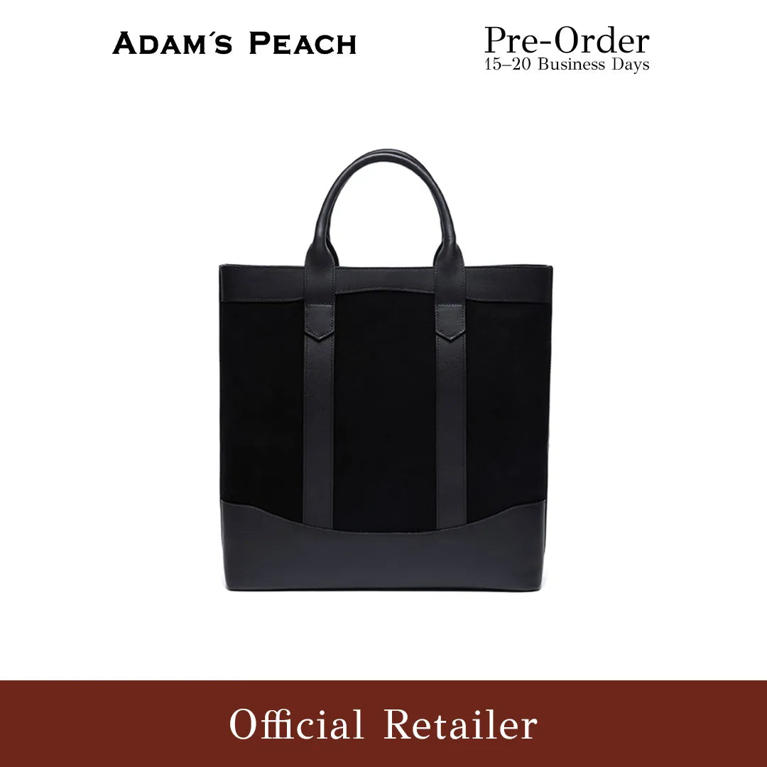 (Pre-Order) ADAM PEACH Black Suede D.L Tote Bag