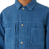 Blue Blue Japan Blue Indigo Sashiko Trucker Jacket Chest Pocket Detail