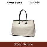 (Pre-Order) ADAM PEACH Canvas Leather Tote Bag