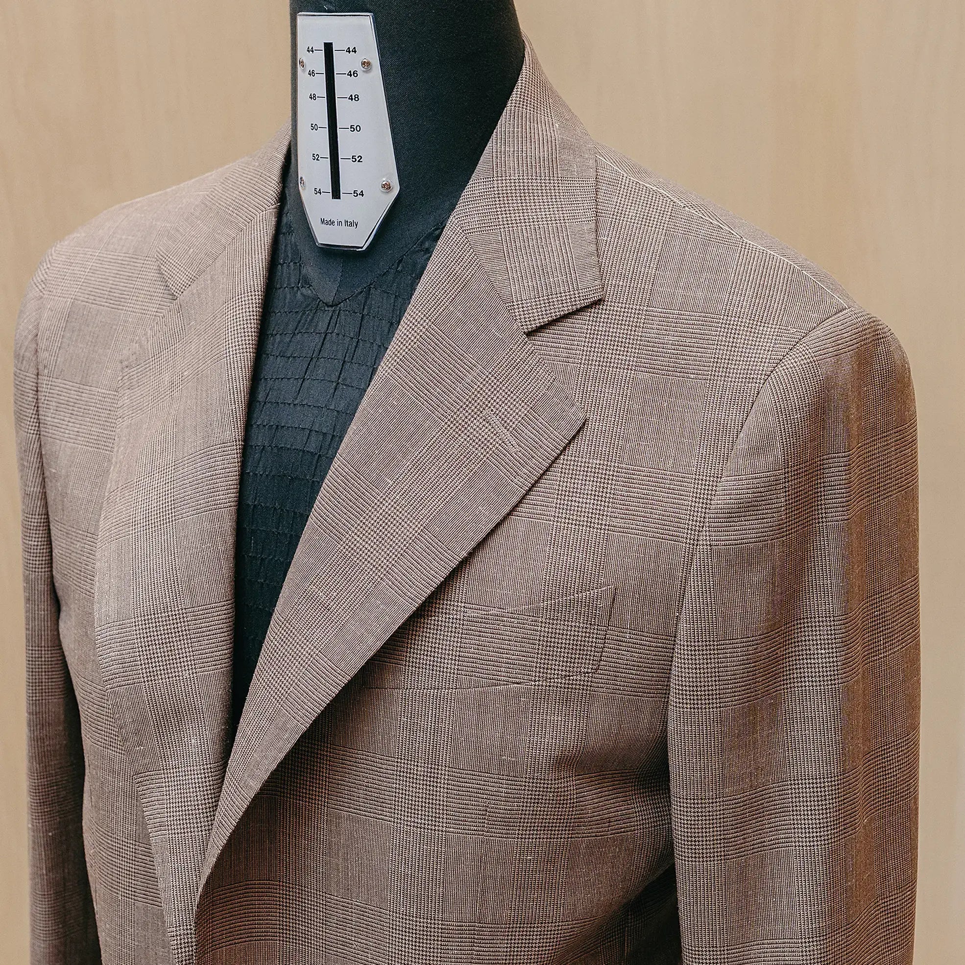 Drop6 Sport Jacket Wool Silk Linen Check Brown