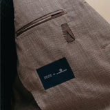 Drop6 Sport Jacket Wool Silk Linen Check Brown