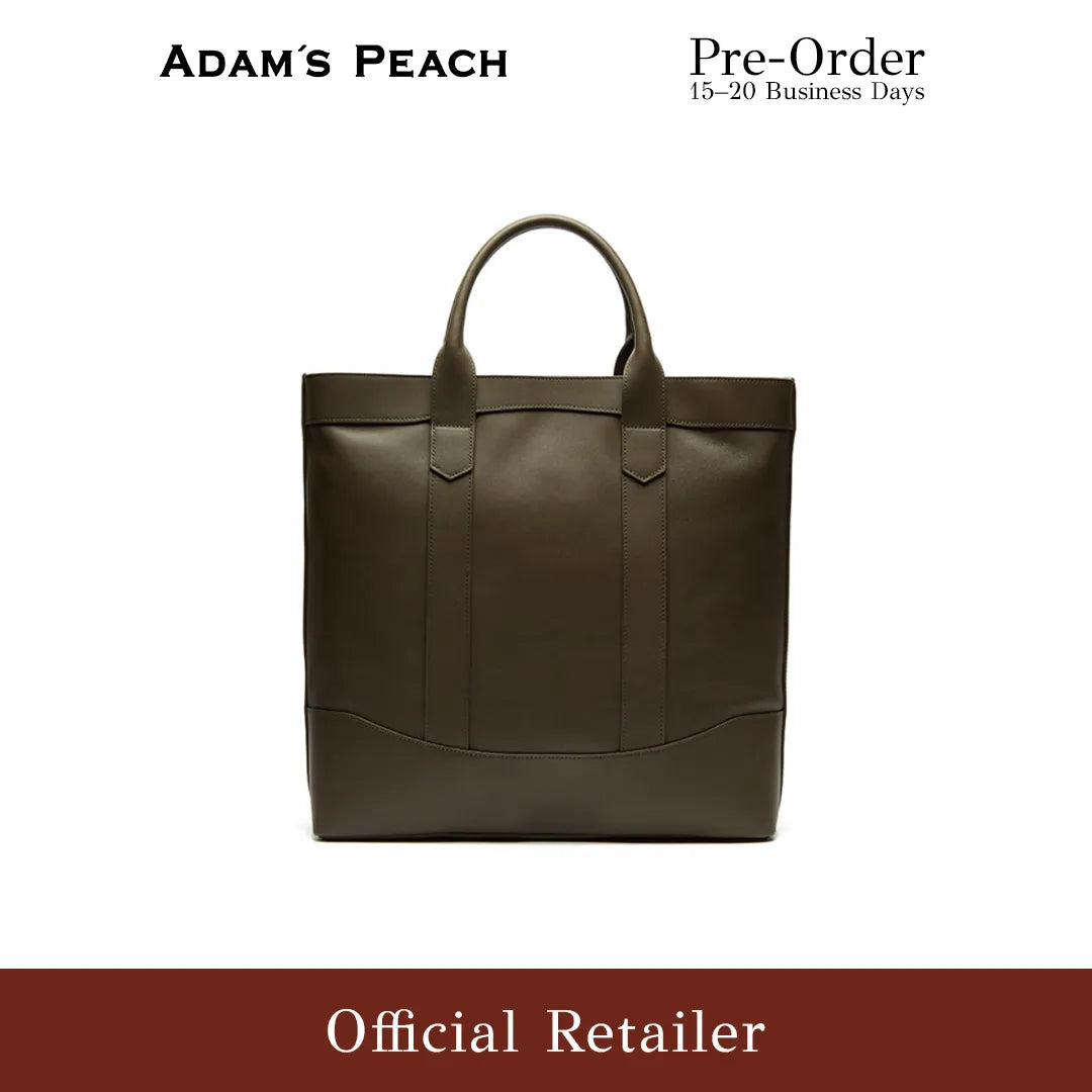 (Pre-Order) ADAM PEACH Dark Brown Leather D.L Tote Bag