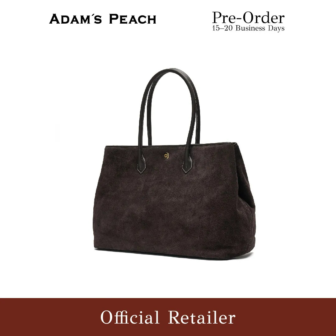 (Pre-Order) ADAM PEACH Dark Brown Suede Tote Bag
