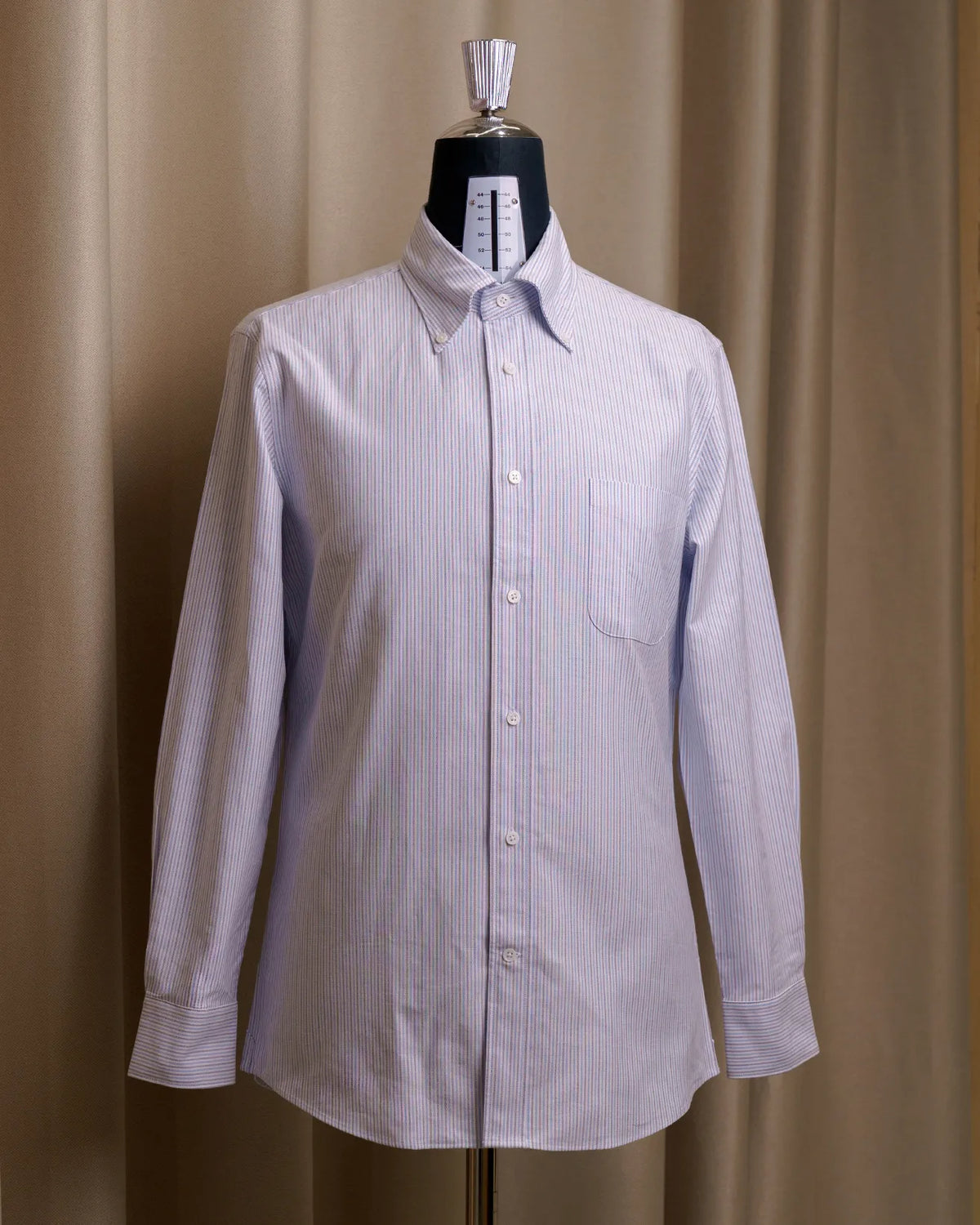 Drop6 Multi Stripe Button Down Blue Shirt