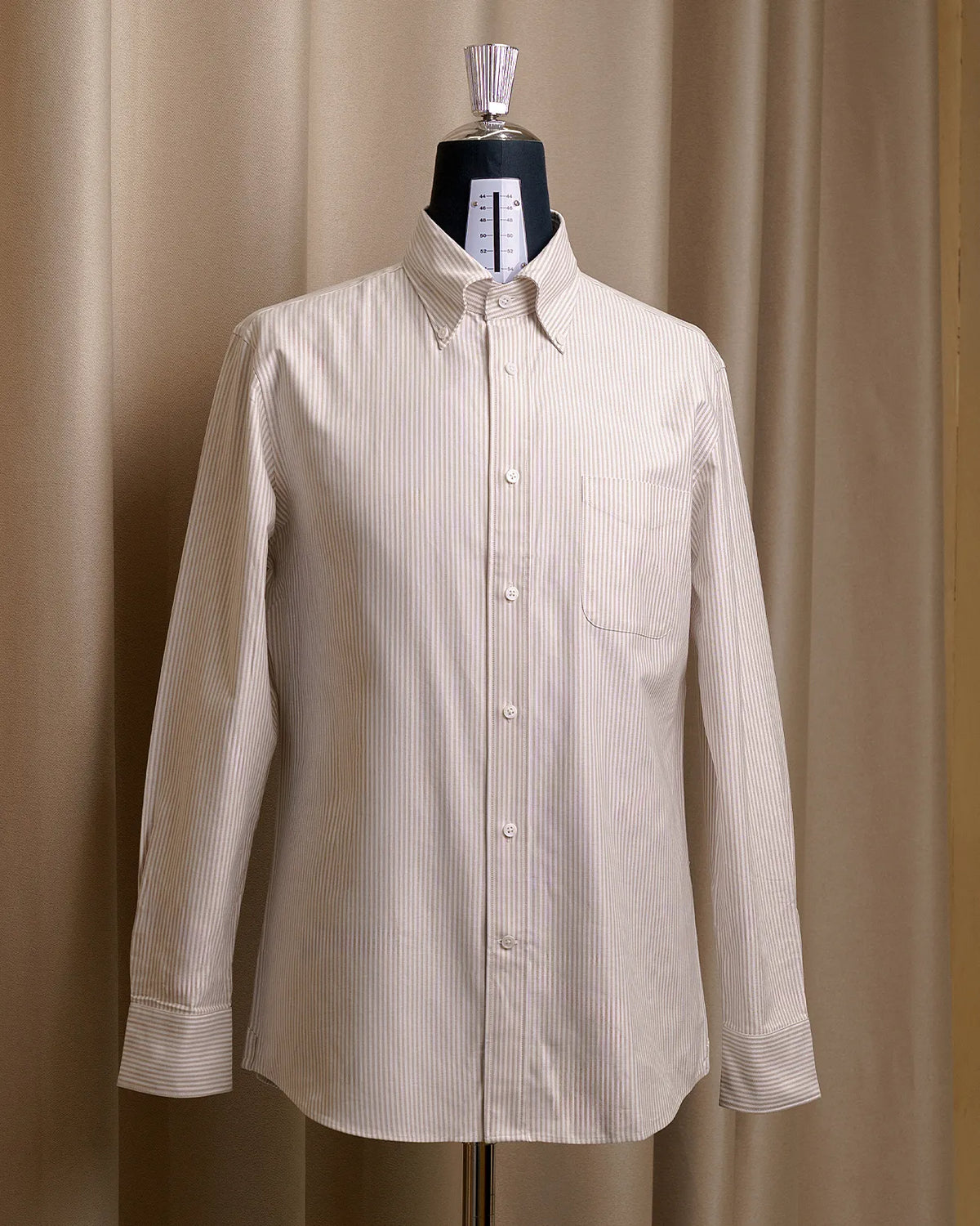 Drop6 Oxford Cloth Button Down Coffee Stripe