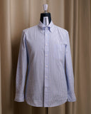 Drop6 Seersucke Button Down Blue Shirt