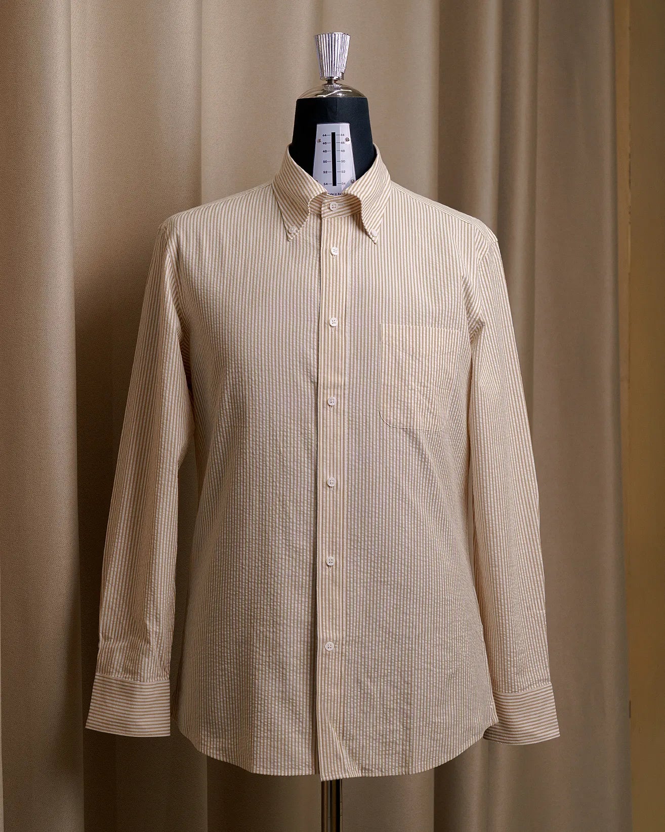 Drop6 Seersucke Button Down Coffee Shirt